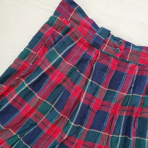 Vintage deadstock plaid tartan shorts high waisted women's large - Picture 4 of 11